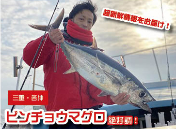 超新鮮情報をお届け ビンチョウマグロが高確率 ジギング絶好調 三重県 ニュース つりそく 釣場速報