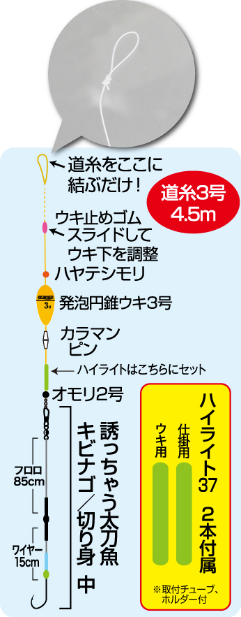 タチウオ仕かけ 堤防用エサ釣りセットが使いやすくて お手軽カンタン ニュース つりそく 釣場速報